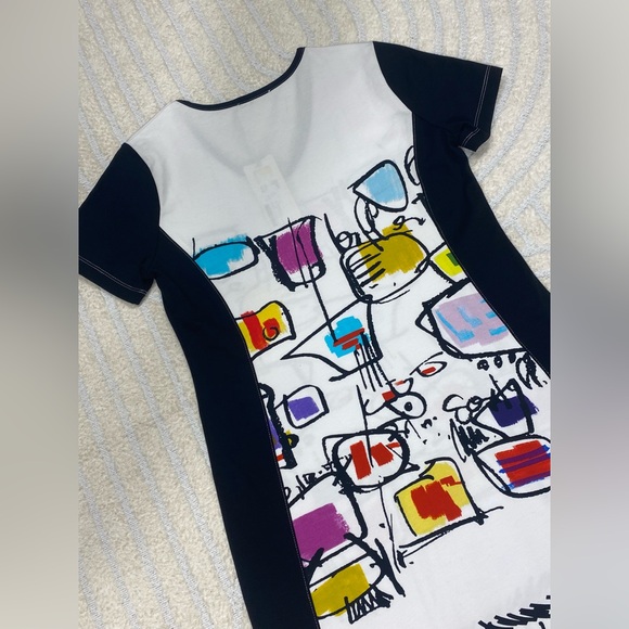 Dolcezza Abstract Print Short Sleeve Dress  NWT - Picture 3 of 9